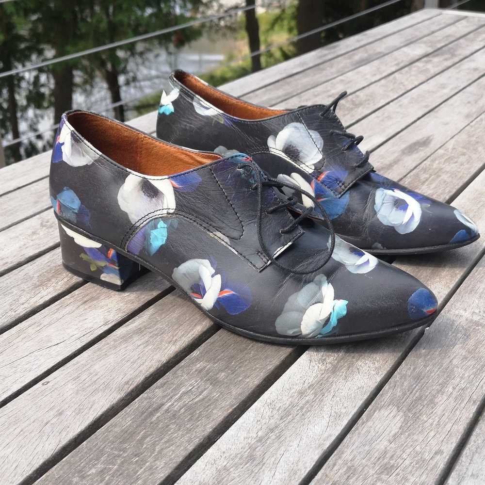 Minimarket flowered leather shoes - Picture 3 of 15